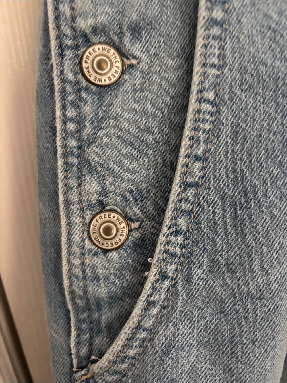 We the Free Light Blue Wide-Leg Denim Overalls -*Free People* size small Rambler - Picture 4 of 7